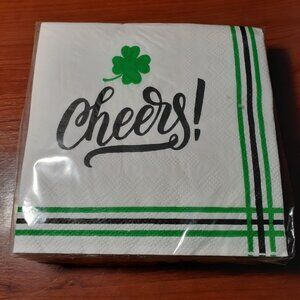 Paper Party Napkins Cheers Shamrock Irish Cocktail Dessert 40 pc